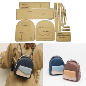 QJH Tool DIY Handmade Leather Goods Acrylic/Kraft Paper Template For Women's Backpacks DIY Bag Pattern Acrylic Mold Template