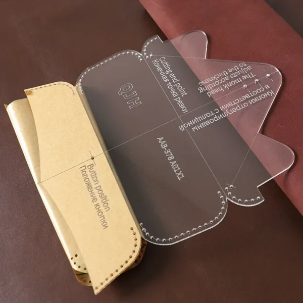 DIY Handmade Leather Goods Glasses Case Mirror Bag Glasses Bag Acrylic Template Version Drawing Grid Pattern Template - Image 3
