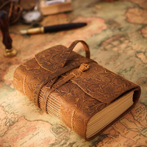 Retro Travel Journal Writing Notebook Diary Leather Bound Notepad Handmade Sketchbook Gift for students Adults Teachers - Image 5