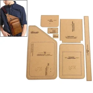 DIY Leather Goods Kraft Paper Template For Men's Fashion Chest Bag Sewing Pattern Handmade Shoulder Bag Cutting Pattern Stencil