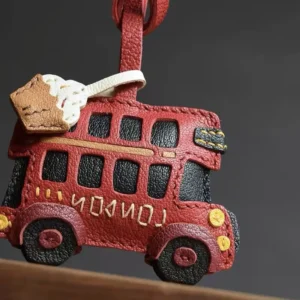 In Stock Handmade Leather Cute Car Bag Keychain Bag Pendant Car Key Ring For Women Bag Charm Diy Accessories Couple Lover Gift