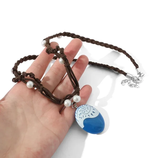 Anime Movie Princess Moana 2 Necklace Cosplay Handmade Braided Leather Rope Necklace for Women Girl Jewelry Prop Accessories - Image 4