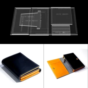 DIY Leather Craft Handmade Leather Goods/Cropped Wallet/ Zippered Wallet Acrylic Pattern Template Stencil