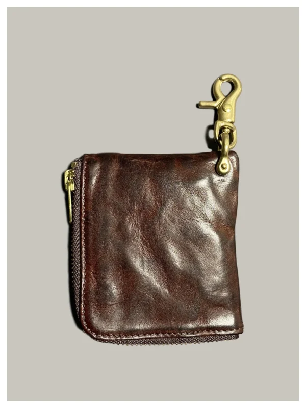 Japanese high-end handmade leather goods first layer cowhide small hanging bag retro genuine leather change bag card bag