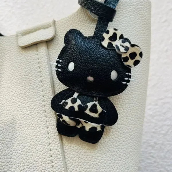 Hot Sale Handmade Leather Goods Sheep Cross Dressing Hello Kitty Handbag Pendant Cute Car Keychain Girl'S Gift Birthday Cute - Image 3