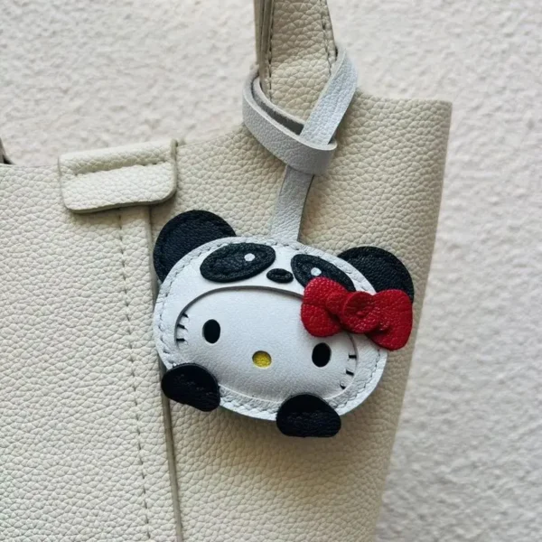 Hot Sale Handmade Leather Goods Sheep Cross Dressing Hello Kitty Handbag Pendant Cute Car Keychain Girl'S Gift Birthday Cute - Image 4