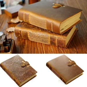 Vintage Leather Bound Journal Genuine Leather Cover Blank Pages Blank Paper Diary Handmade Unlined Sketch Notebook Student