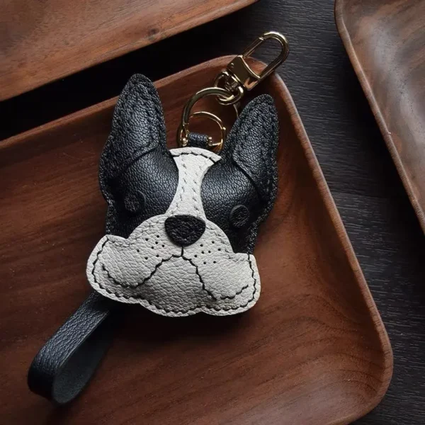 Unique Sheepskin Handmade Leather Sheepskin Teddy Dog Schnauzer Bag Pendant Keychain Handbag Girl'S Gift Birthday Lovely Cute - Image 2