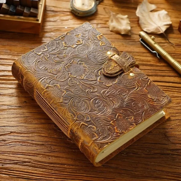 Vintage Leather Bound Journal Handmade Blank Pages Travel Sketchbook Unlined Genuine Leather Cover Sketch Notebook Drawing - Image 2