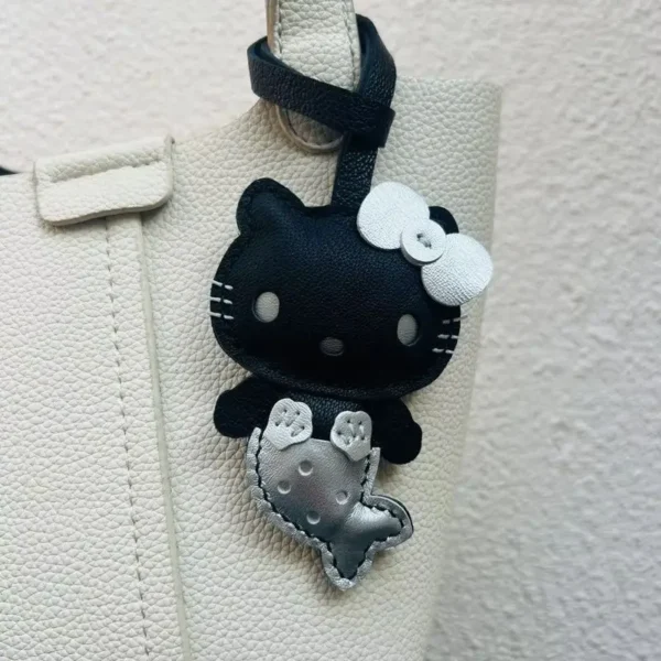 Hot Sale Handmade Leather Goods Sheep Cross Dressing Hello Kitty Handbag Pendant Cute Car Keychain Girl'S Gift Birthday Cute - Image 6